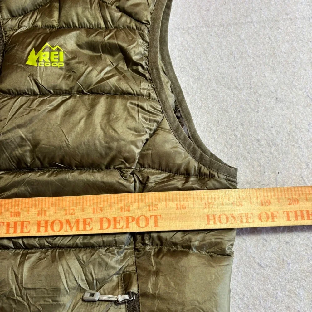 REI Co Op Down Puffer Vest Men Size S Green National Park Centennial Lightweight